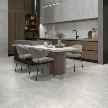 Fame Grey Onyx Marble Effect Satin Porcelain Tile 60x60cm