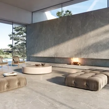 Alchemy Iron Grey Marble Effect Large Matt Porcelain Slab 275x100cm