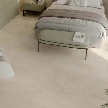 Azuma Rock Ivory Stone Effect Italian Large Matt Porcelain Tile 120x120cm