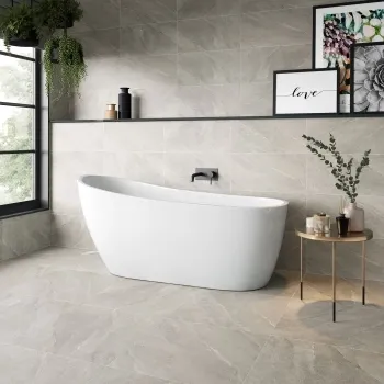 Alpen Grey Slate Effect Matt Italian Porcelain Tile 60x30cm