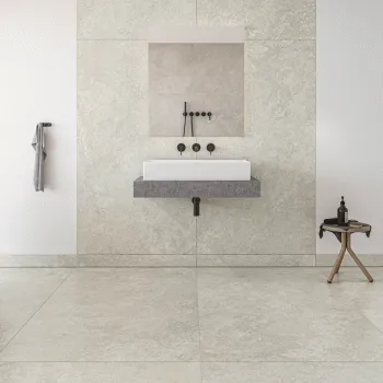 Linen Beige Travertine Effect Sturctured Matt Porcelain Slabs 180x100cm