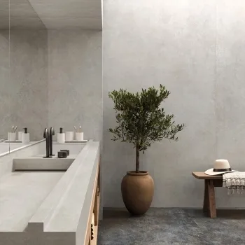 Feroe Light Grey Concrete Effect Large Matt Porcelain Slab 280x120cm