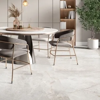 Toscana Perla Stone Effect Large Matt Porcelain Tile 100x100cm