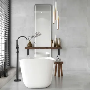 City Grey Concrete Effect Matt Porcelain Tile 60x30cm