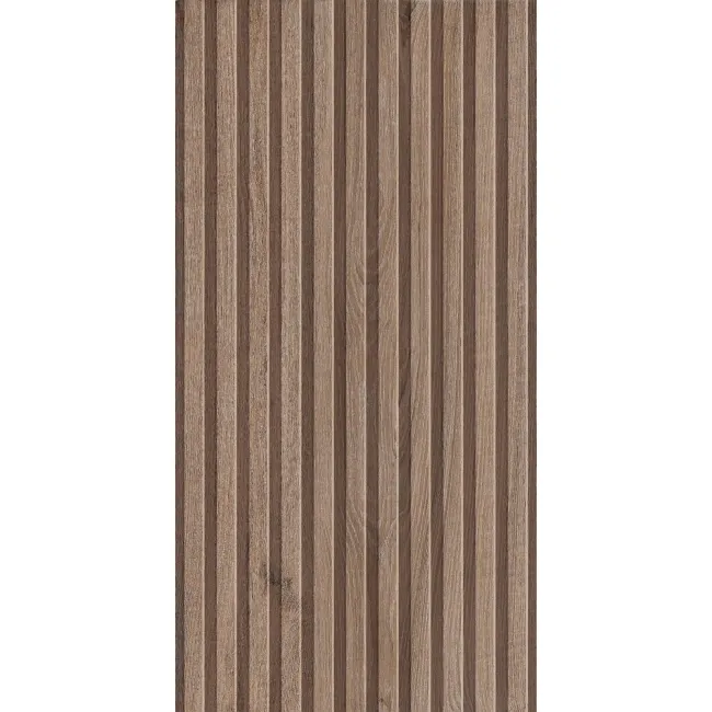 Dakaris Dark Oak Slatted Wood Effect Large Matt Porcelain Tile 120x60cm