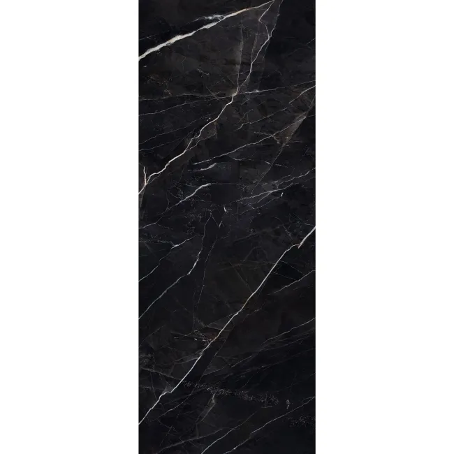 Sublime Black Marble Effect Large Polished Porcelain Slab 275x100cm