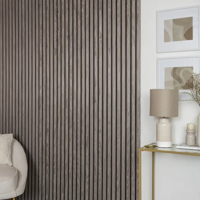 Trepanel Design® Silver on Dark Grey Felt Curve Acoustic Wall Panels