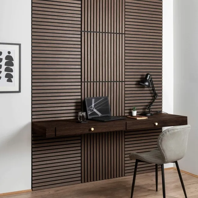Trepanel® Walnut Brown Square Acoustic Wood Wall Panels