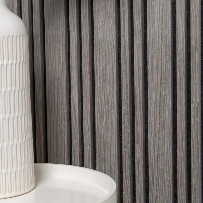 Trepanel Design® Silver on Dark Grey Felt Multi-Width Acoustic Wall Panels