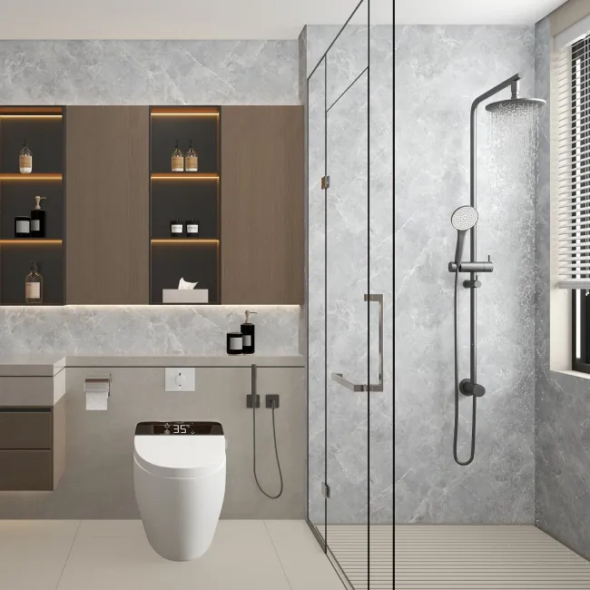 TrueTouch Cyprus Grey Marble Effect Composite Wall Panels