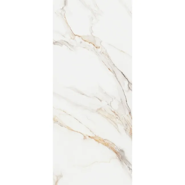 Lumiere Golden Grey Marble Effect Large Polished Porcelain Slab 280x120cm