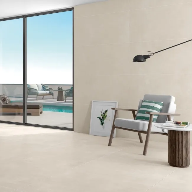 Indeed Beige Concrete Effect Anti Slip Porcelain Tile 99.5x99.5cm