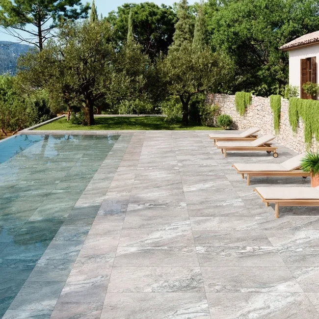 Sagano Grey Stone Effect Large Matt Porcelain Tile 120x60cm