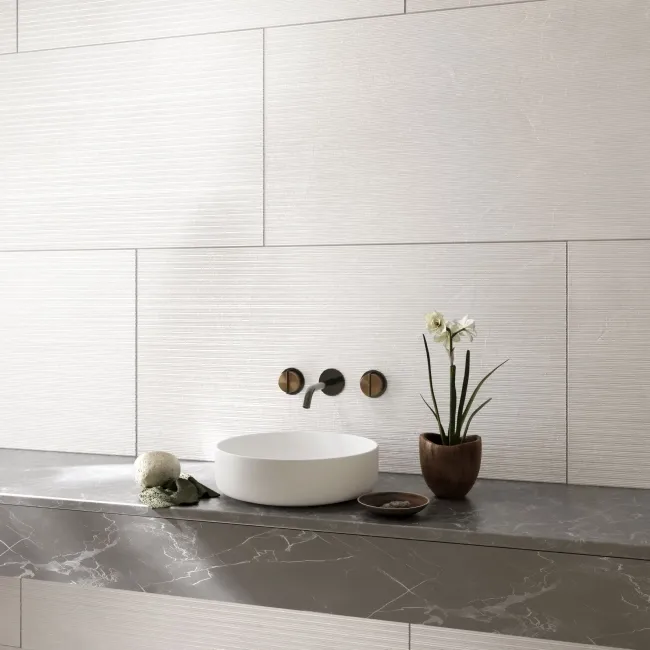 Prescious White Linea Decor Onyx Marble Effect Large Matt Porcelain Tile 120x60cm