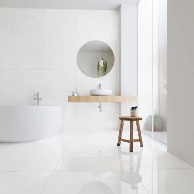 Prescious White Onyx Marble Effect Large Polished Porcelain Tile 120x60cm