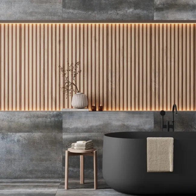 Dakaris Natural Oak Slatted Wood Effect Large Matt Porcelain Tile 120x60cm