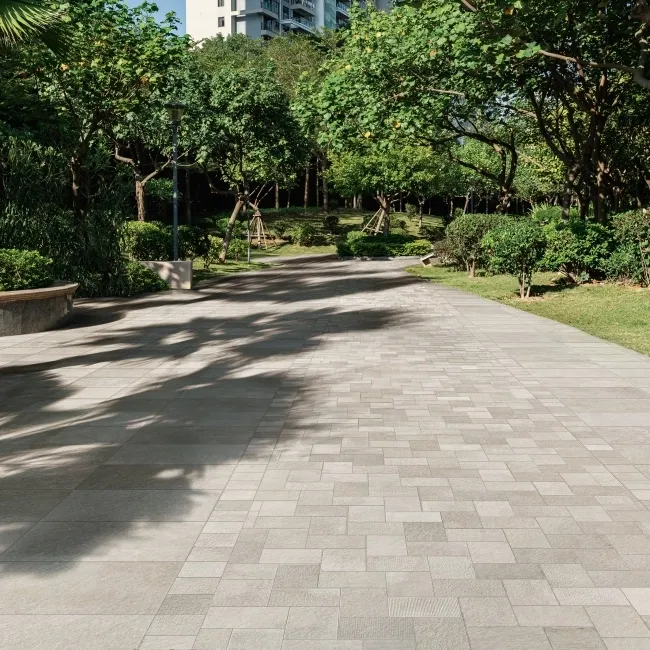 Trail White Mixed Stone Effect Italian Porcelain Outdoor Paving Tile 60x60cm