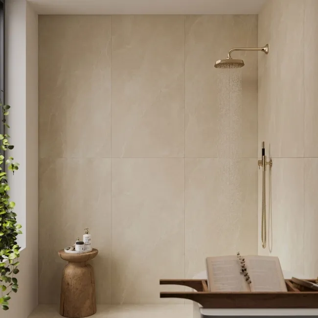 Azuma Rock Ivory Stone Effect Italian Large Matt Porcelain Tile 120x60cm