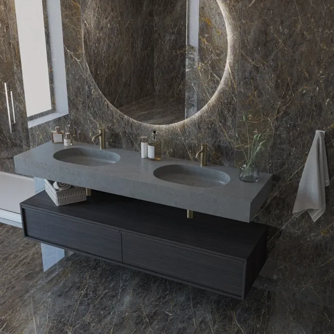 Golden Black Marble Effect Polished Italian Large Porcelain Slab 278x120cm