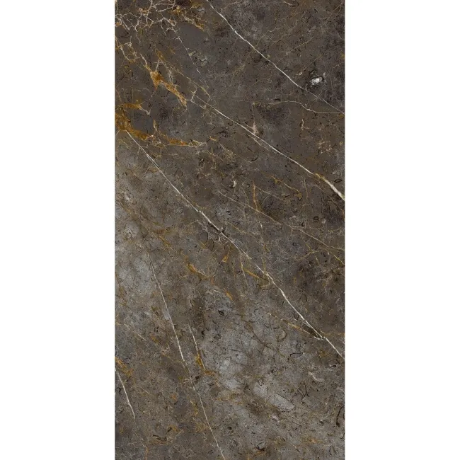 Golden Black Marble Effect Italian Large Polished Porcelain Tile 120x60cm