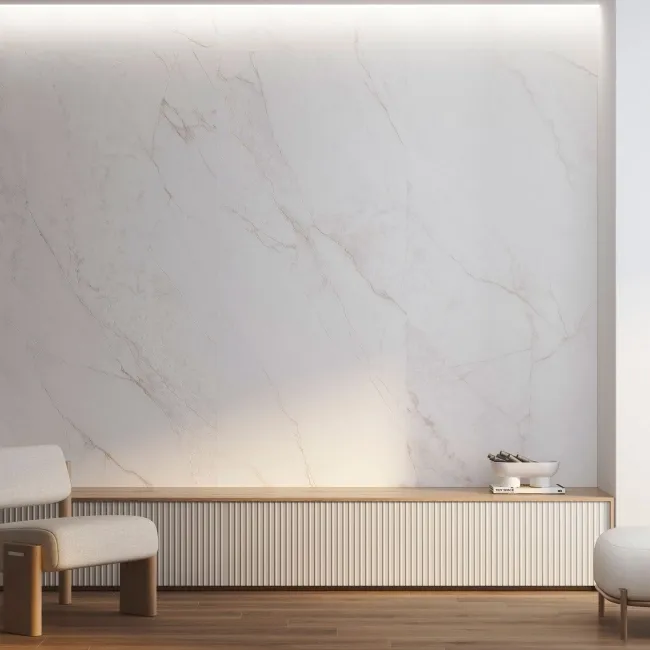 Dahlia Gold Marble Effect Large Matt Porcelain Slab 275x100cm