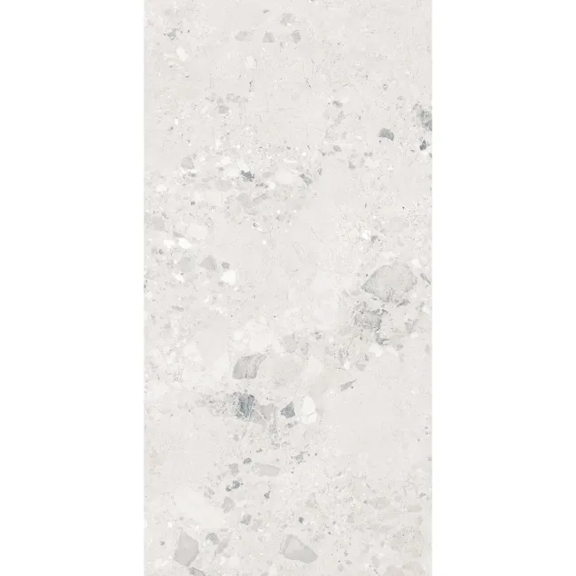 Ura White Terrazzo Effect Large Matt Porcelain Tile 120x60cm