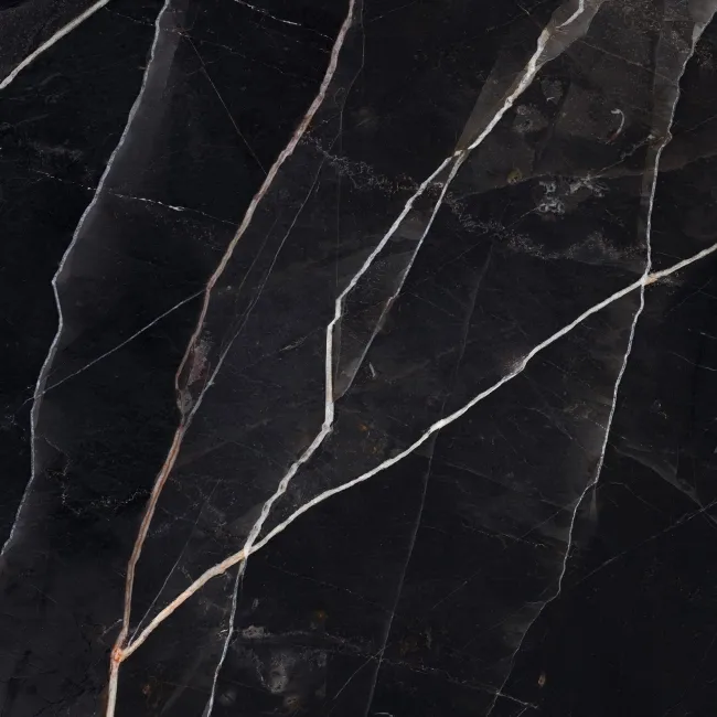 Sublime Black Marble Effect Matt Porcelain Tiles 100x100cm
