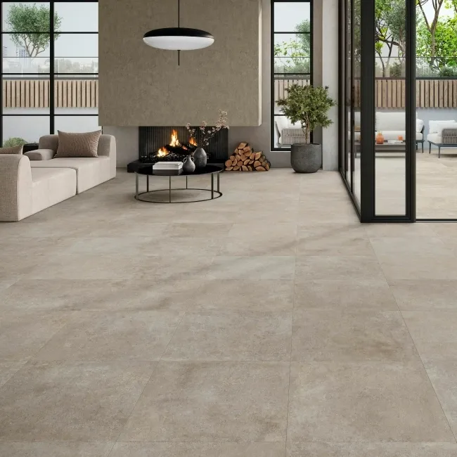 Crassana Beige Concrete Effect Anti Slip Porcelain Tile 59.5x59.5cm