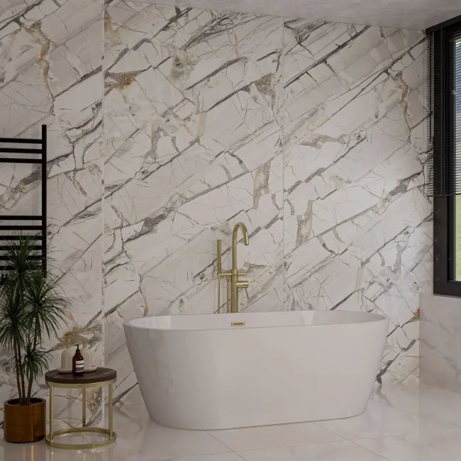 TrueTouch Coastal White Marble Effect Composite Wall Panels