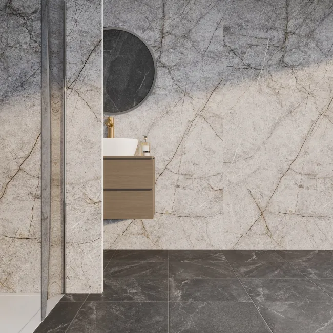 TrueTouch Roma Grey Marble Effect Composite Wall Panels