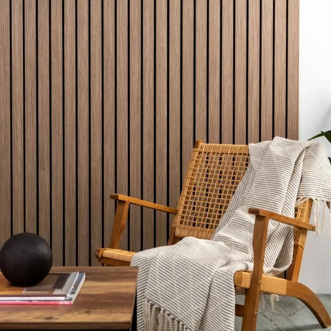 Trepanel® Smoked Oak Wide Slat Acoustic Wood Wall Panels