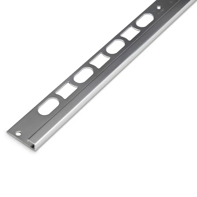 8mm Polished Silver Aluminium Square Box Profile Trim