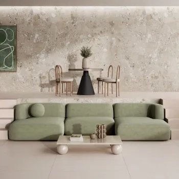 Ura Natural Terrazzo Effect Large Matt Porcelain Slab 280x120cm