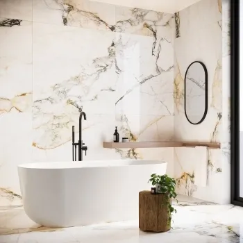 Paonazzo White Marble Effect Italian Large Honed Porcelain Tile 120x120cm