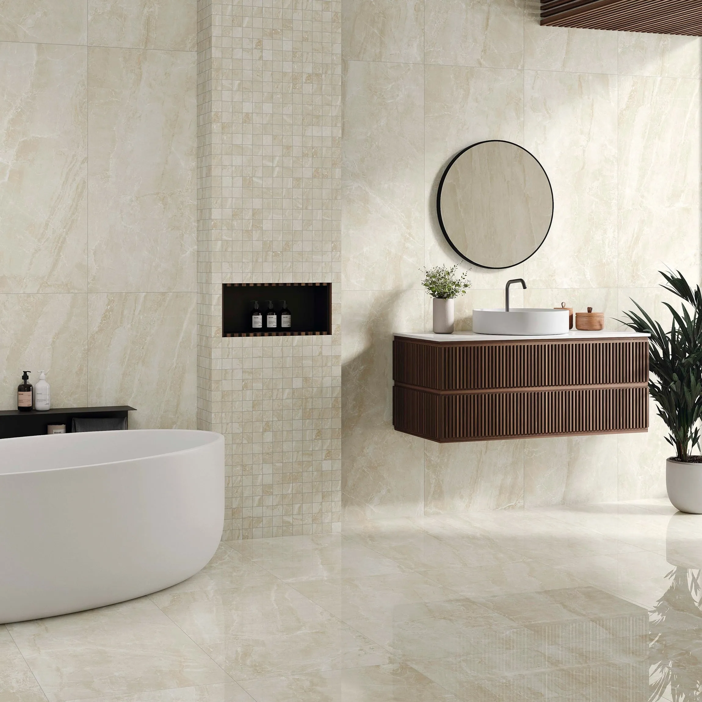 Sublyme Beige Marble Effect Large Matt Porcelain Tile 120x59.5cm