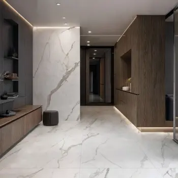 Lumier White Marble Effect Large Matt Porcelain Slab 275x100cm