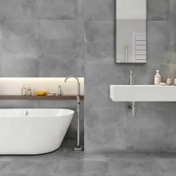 City Dark Grey Concrete Effect Matt Porcelain Tile 60x30cm