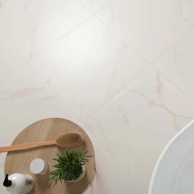 Carrara Gold Matt Marble Effect Porcelain Tile 60.5x60.5cm